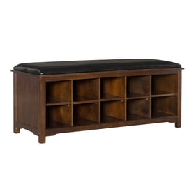 Linon Cape Anne Walnut Dark Brown Bench