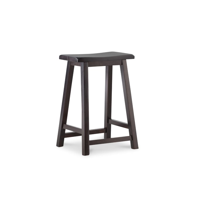 Linon Saddle Dark Brown Saddle Counter Height Stool LN-98441DKBRN01