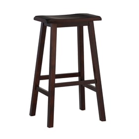 Linon Saddle Dark Brown Saddle Barstool