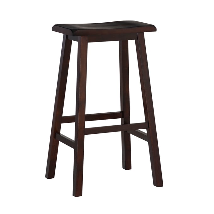 Linon Saddle Dark Brown Saddle Barstool LN-98442DKBRN01