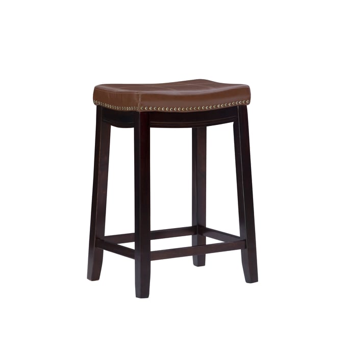 Linon Claridge Cognac PU Counter Stool LN-CS234COG01U