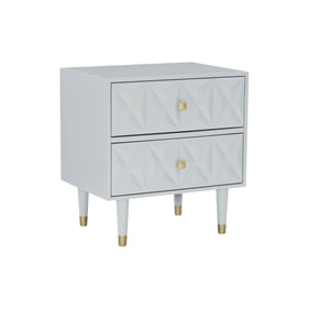 Linon Geo Grey Gold Two Drawers Texture Nightstand