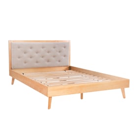 Linon Reid Natural Oatmeal Queen Bed