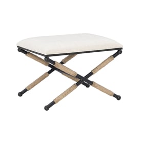 Linon Ashburn Matte Black Accent Stool