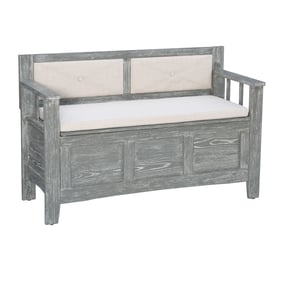 Linon Carlton Weathered Gray Beige Bench