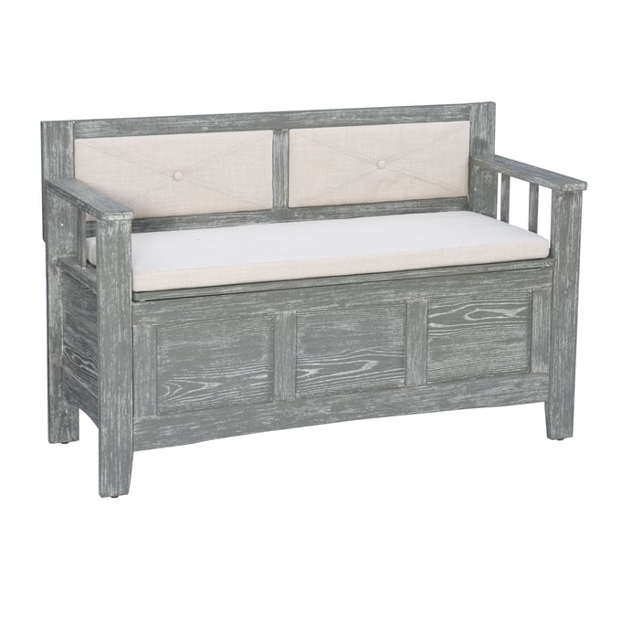 Linon Carlton Weathered Gray Beige Bench LN-BH213GRY01KDU