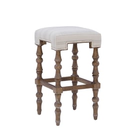 Linon Shelly Brown Beige Backless Bar Stool