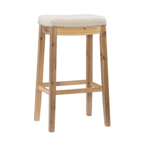 Linon Claridge Rustic Brown Natural Acacia Bar Stool