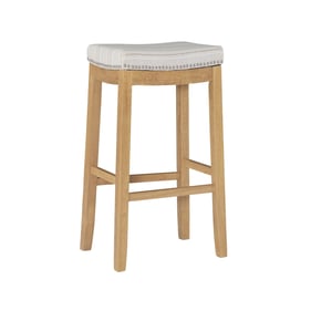 Linon Claridge Rustic Brown Linen Striped Bar Stool