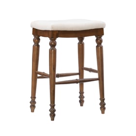 Linon Marino Walnut Natural Backless Bar Stool