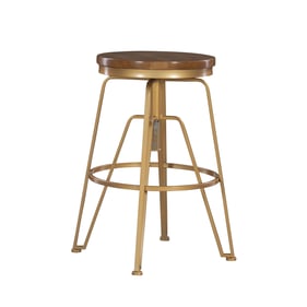 Linon Tatum Matte Gold Adjustable Stool