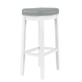 Linon Claridge White Light Grey Barstool