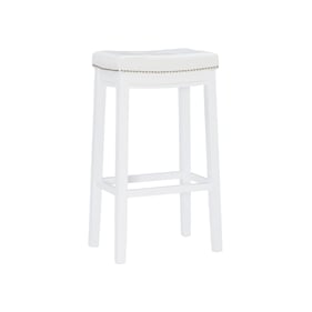 Linon Claridge White Silver Barstool