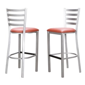 2 Linon Baxter Silver Rust Barstools