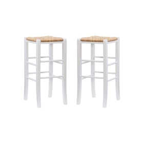 2 Linon Gianna White Backless Bar Stools