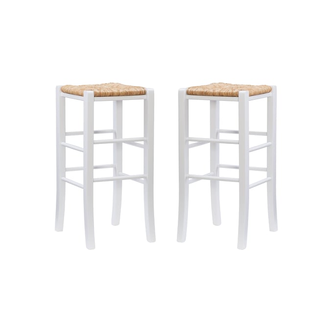 2 Linon Gianna White Backless Bar Stools LN-BS275WHT01ASU