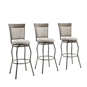 3 Linon Erwen Grey Silver Stools