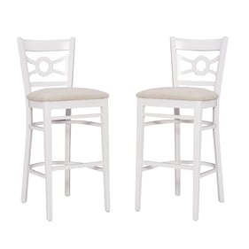 2 Linon Teresa White Beige Barstools