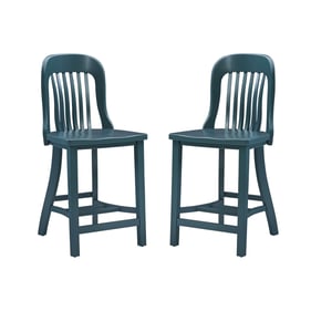 2 Linon Maylen Green Counter Height Stools