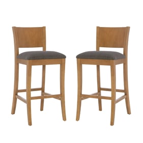 2 Linon Talabis Brown Charcoal Barstools