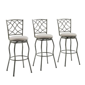 3 Linon Casey Pewter Adjustable Stools