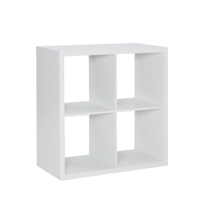 Linon Galli White 4 Cubby Storage Cabinet LN-CB201WHT401