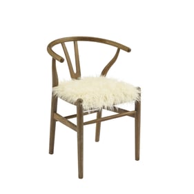 Linon Ellis Greywash White Wishbone Chair