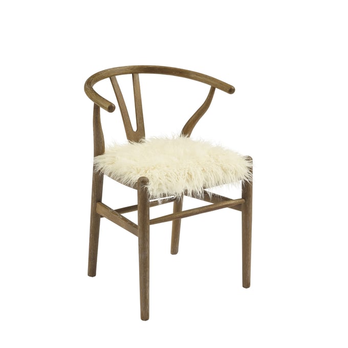 Linon Ellis Greywash White Wishbone Chair LN-CH097GRY01ASU