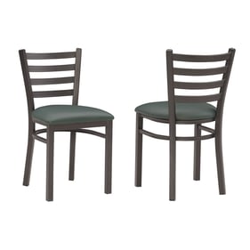 2 Linon Baxter Black Green Side Chairs