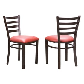 2 Linon Chandler Antique Bronze Red Side Chairs