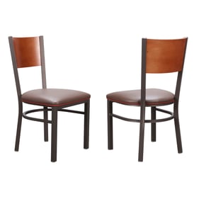 2 Linon Elmer Brown Orange Side Chairs