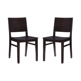 2 Linon Devin Espresso Wood Side Chairs