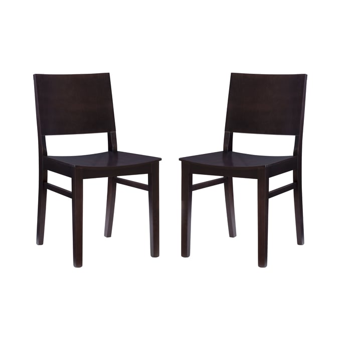 2 Linon Devin Espresso Wood Side Chairs LN-CH247BRN02AS