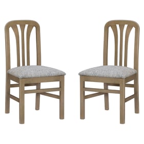 2 Linon Pamela Natural Grey Blue Chairs