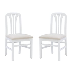 2 Linon Pamela White Grey Dining Chairs