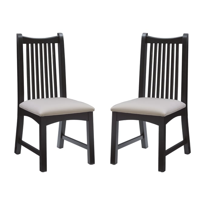 2 Linon Bonnie Black Silver Side Chairs LN-CH260BLK02ASU