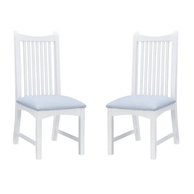 2 Linon Bonnie White Light Blue Side Chairs