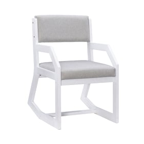 Linon Robin White Light Grey 2 Position Sled Base Chair