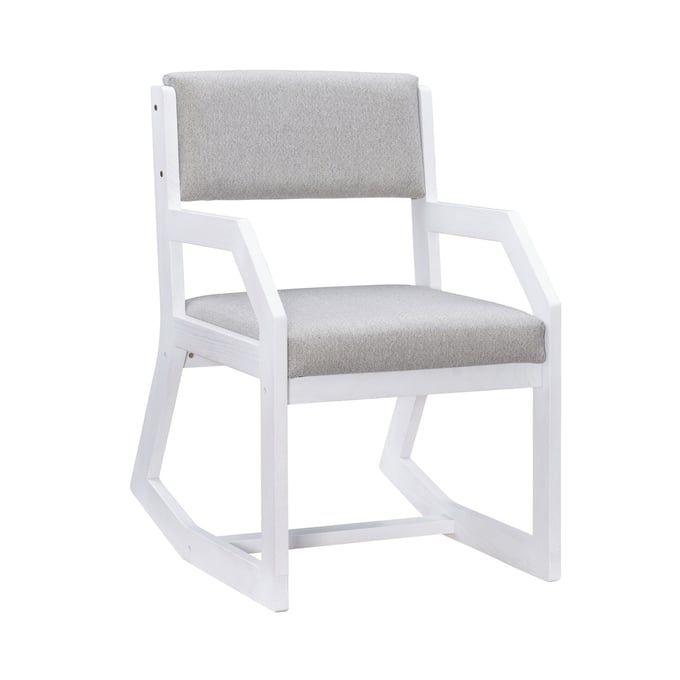 Linon Robin White Light Grey 2 Position Sled Base Chair LN-CH262WHT01ASU