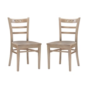 2 Linon Darby Natural Dining Chairs