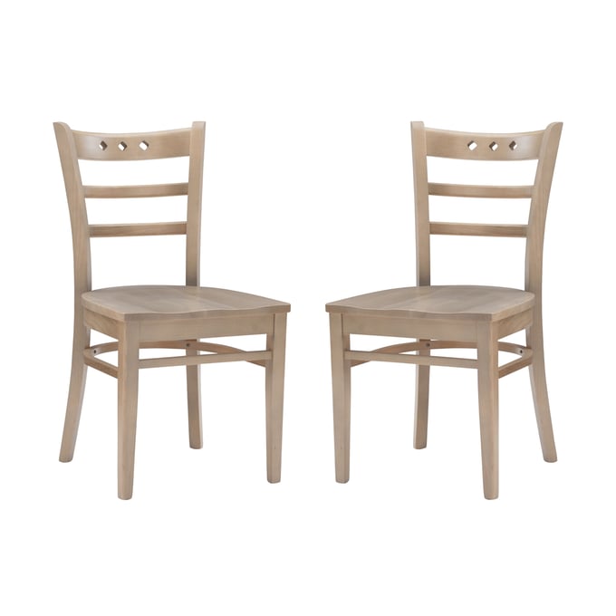 2 Linon Darby Natural Dining Chairs LN-CH266NAT02ASU