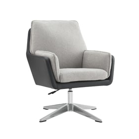 Linon Marion Chrome Black Grey Swivel Accent Chair