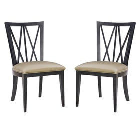 2 Linon Bailey Black Tan Chairs