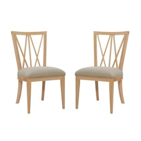 2 Linon Bailey Natural Beige Chairs