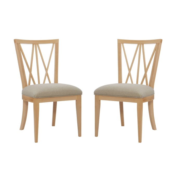 2 Linon Bailey Natural Beige Chairs LN-CH283NAT02ASU