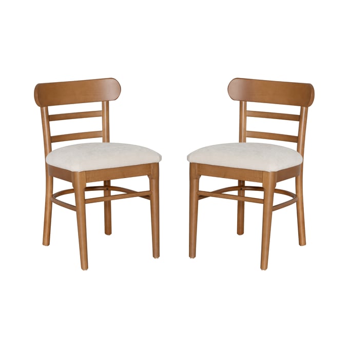 2 Linon Tuttle Brown Grey Dining Chairs LN-CH288BRNN02ASU