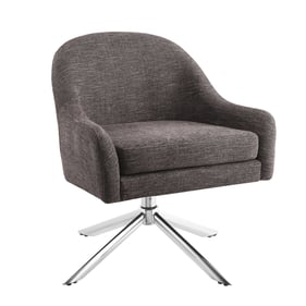 Linon Lachlan Chrome Granite Swivel Accent Chair