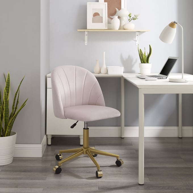 Pink and gold discount chair for desk