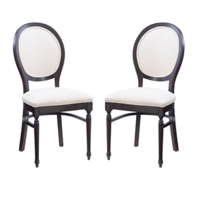 2 Linon Halston Brown Grey Side Chairs