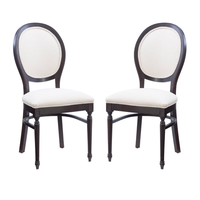 2 Linon Halston Brown Grey Side Chairs LN-CH319BRN02ASU